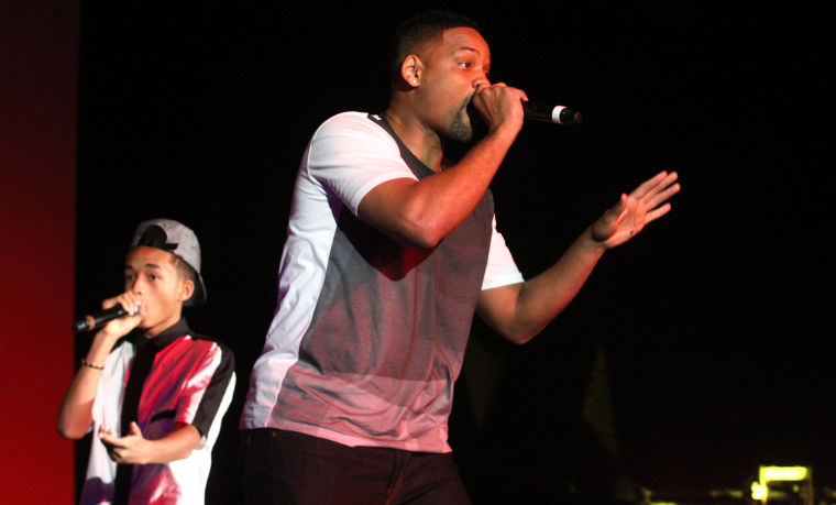 Will Smith & son Jaden at Fort Hood